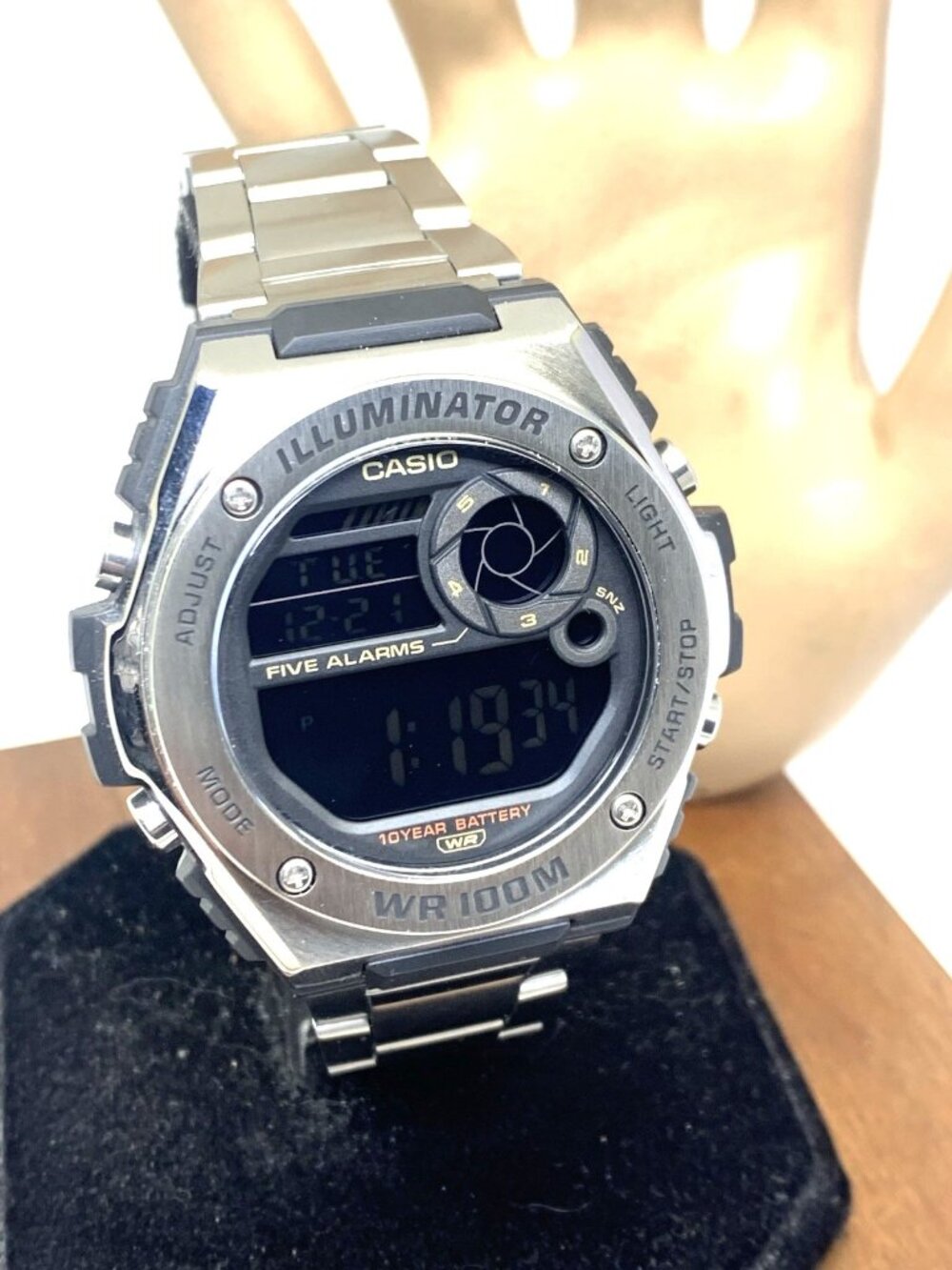 Casio Men's Watch MWD100H Illuminator Digital Quartz 47mm Silver Stainless Steel